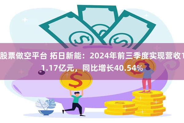 股票做空平台 拓日新能：2024年前三季度实现营收11.17亿元，同比增长40.54%